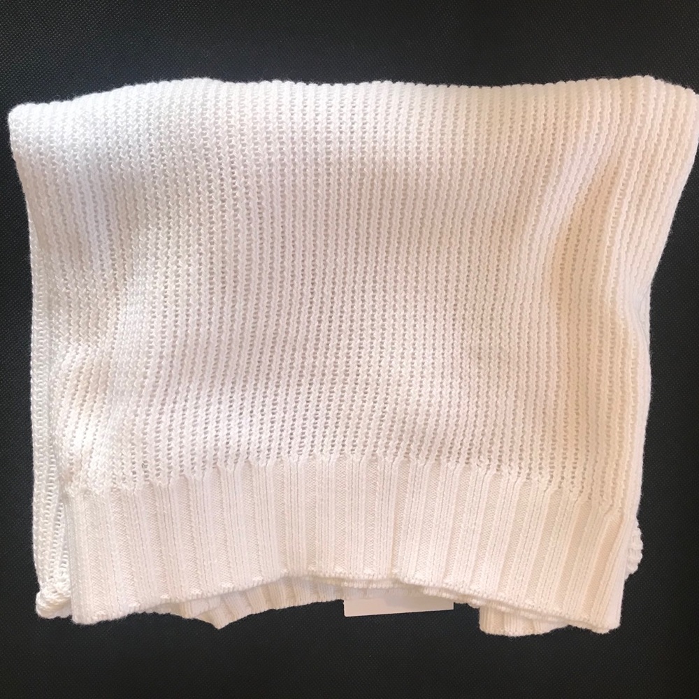 Loft Soft Knit Elliptical Hem White Sweater M - Picture 6 of 10